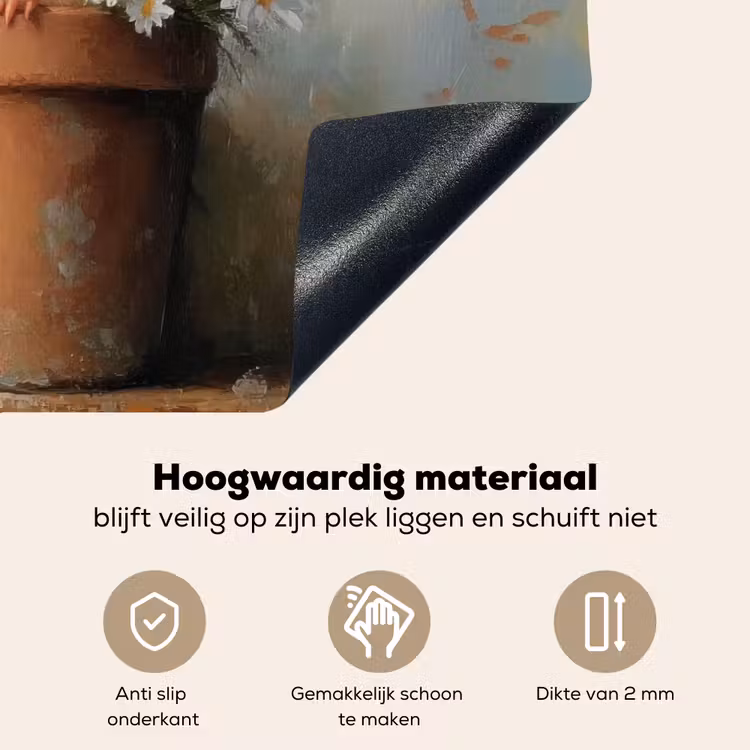 Bloempot - Kuiken - Bloemetjes Inductie beschemer met haakjes klein -ky-onderkant-nl