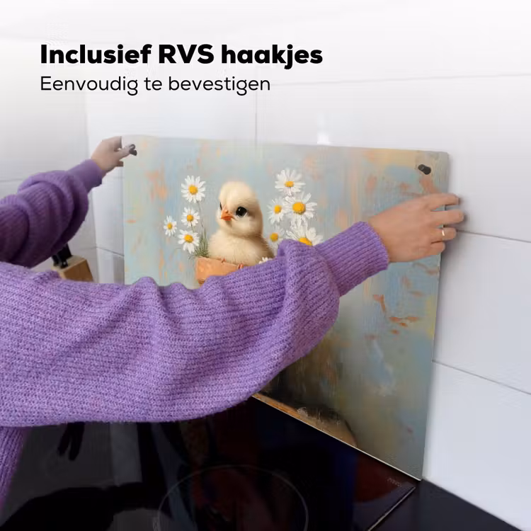 Bloempot - Kuiken - Bloemetjes Inductie beschemer met haakjes klein -ky-ophangen-nl