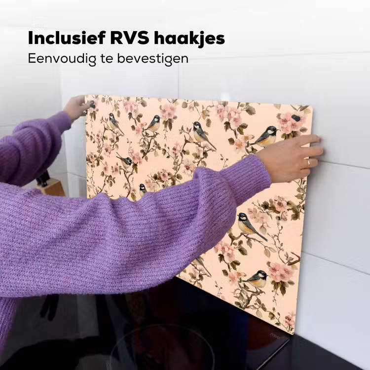 Bloesem - Koolmees - Roze Inductie beschemer met haakjes klein 777 -ky-ophangen-nl