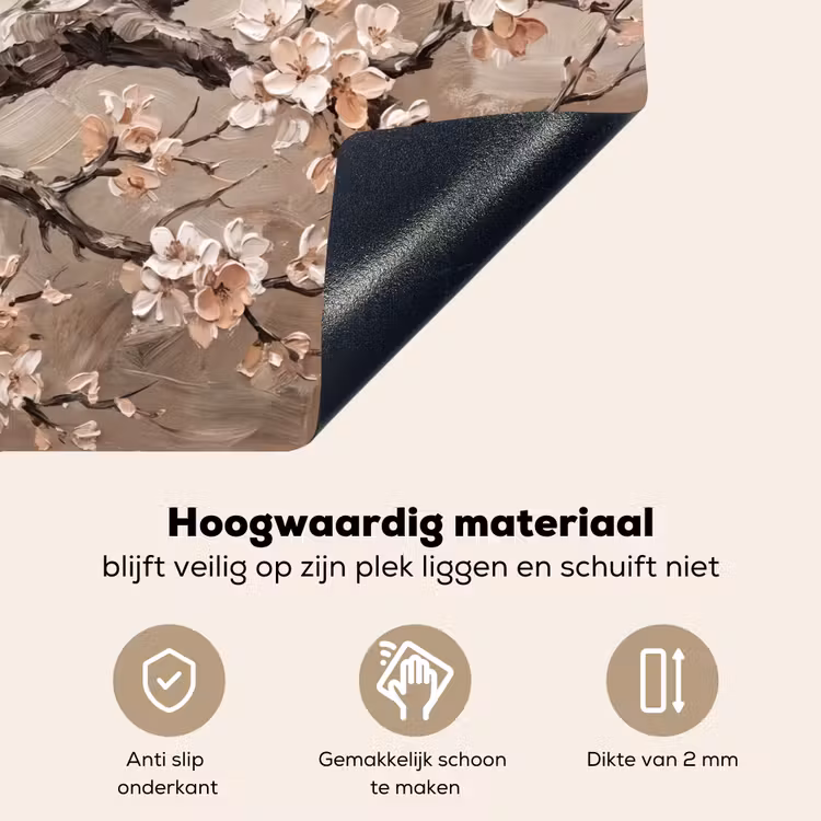 Bloesem - Takken - Schilderij - Beige - Serene Inductie beschemer met haakjes klein -ky-onderkant-nl
