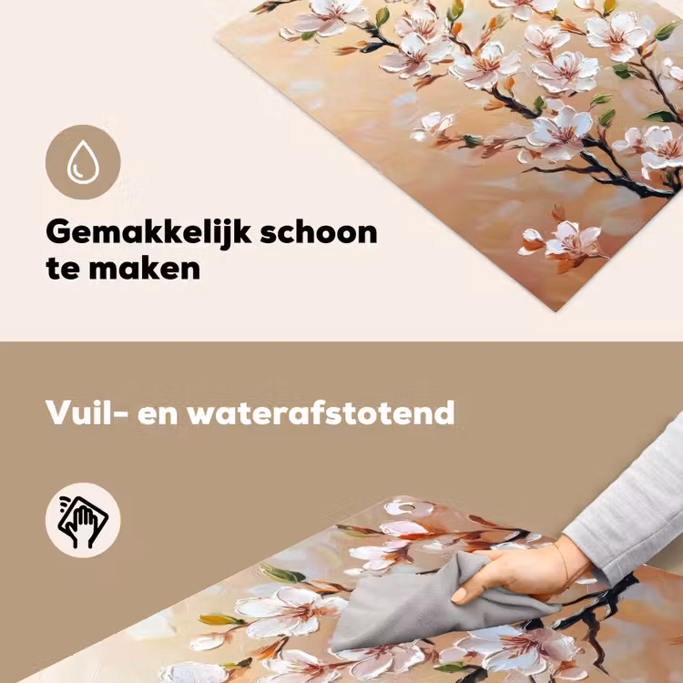 Bloesemtakken - Schilderachtig - Roze Inductie beschemer met haakjes klein -ky-schoon-nl