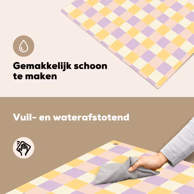 Blokjes - Lila - Geel Inductie beschemer met haakjes klein 777 -ky-schoon-nl