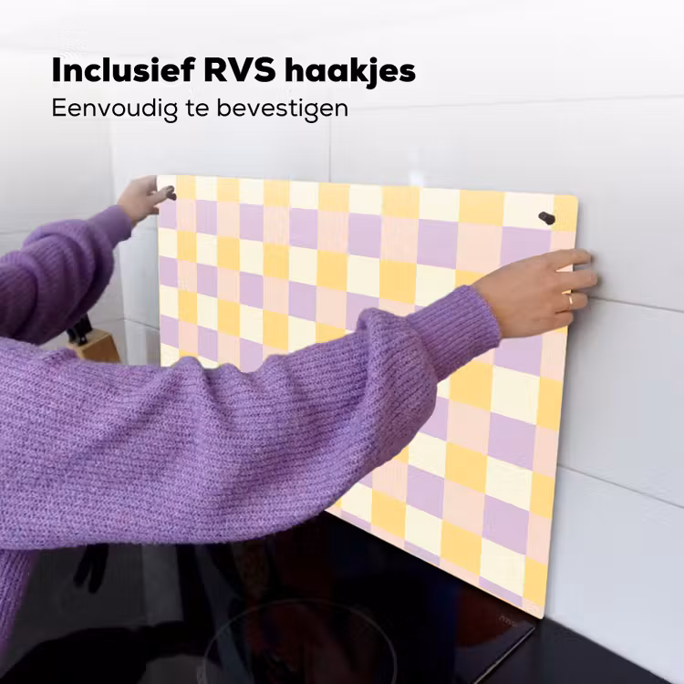 Blokjes - Lila - Geel Inductie beschemer met haakjes klein 777 -ky-ophangen-nl