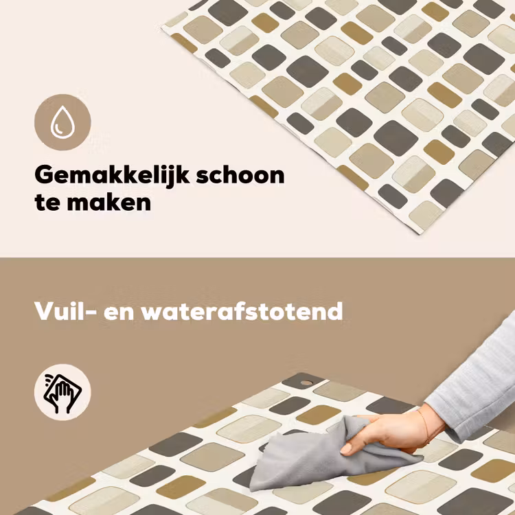 Blokken - Vintage - Grijs Inductie beschemer met haakjes klein 777 -ky-schoon-nl