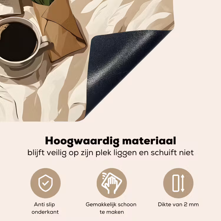 Boek - Illustratie - Tulpen - Koffie Inductie beschemer met haakjes klein -ky-onderkant-nl