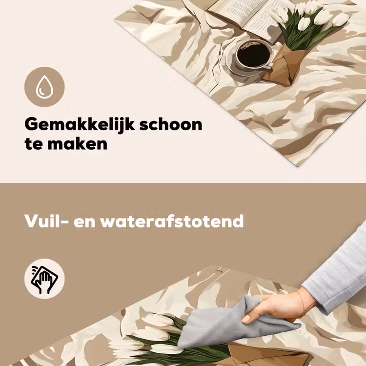 Boek - Illustratie - Tulpen - Koffie Inductie beschemer met haakjes klein -ky-schoon-nl