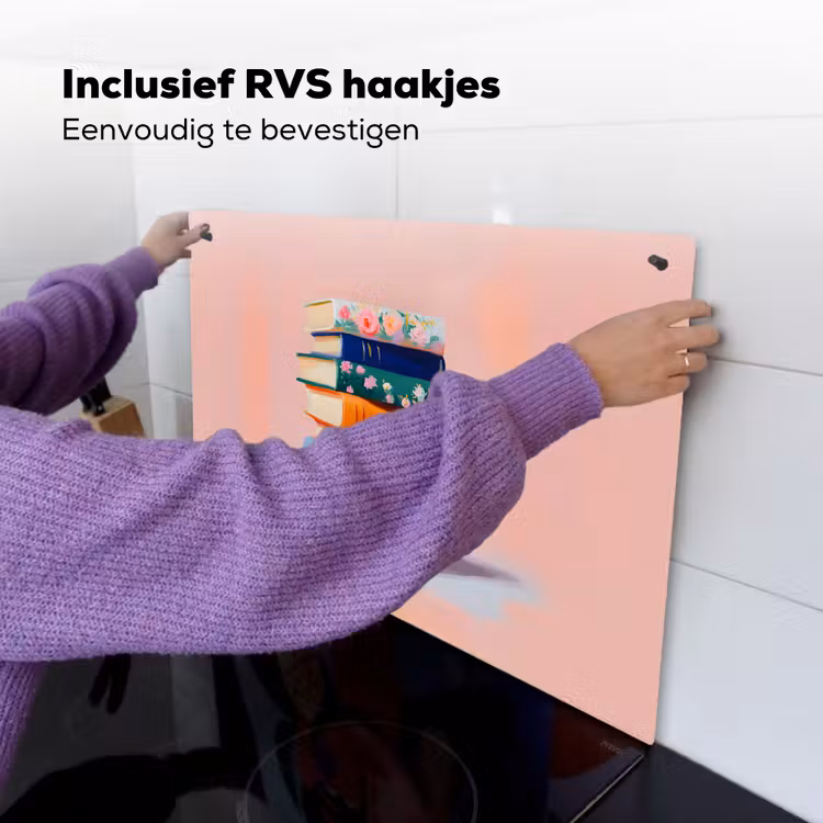 Boeken - Stapel - Kleurrijk Inductie beschemer met haakjes klein -ky-ophangen-nl
