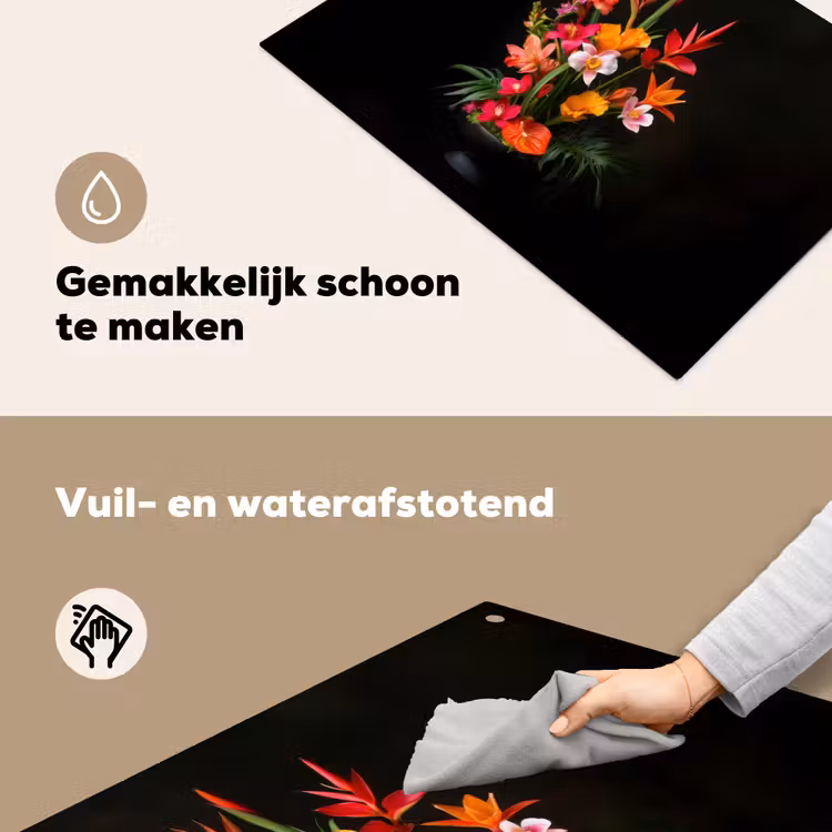 Boeket - Bloemen - Exotisch Inductie beschemer met haakjes klein -ky-schoon-nl