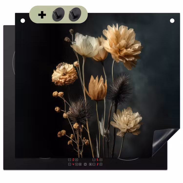 Boeket - Bloemen - Licht - Zwart Inductie beschemer met haakjes middel -3d