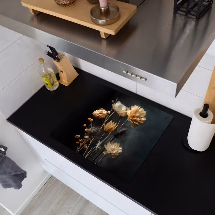Boeket - Bloemen - Licht - Zwart Inductie beschemer met haakjes middel -sfeer1