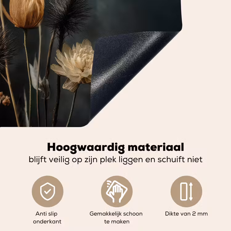 Boeket - Bloemen - Licht - Zwart Inductie beschemer met haakjes middel -ky-onderkant-nl
