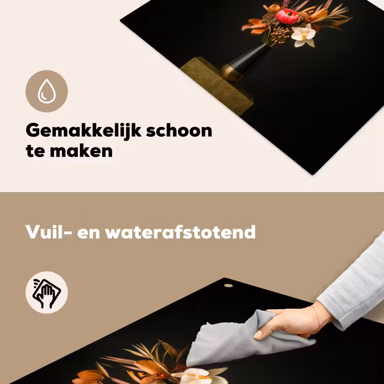 Boeket - Oranje - Gouden - vaas Inductie beschemer met haakjes klein -ky-schoon-nl