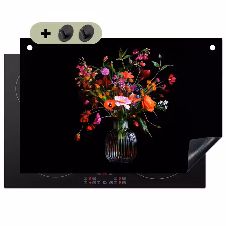 Boeket - Veldbloemen - Vaas Inductie beschemer met haakjes klein -3d