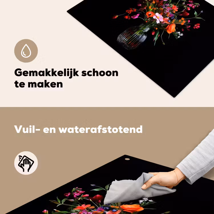 Boeket - Veldbloemen - Vaas Inductie beschemer met haakjes klein -ky-schoon-nl