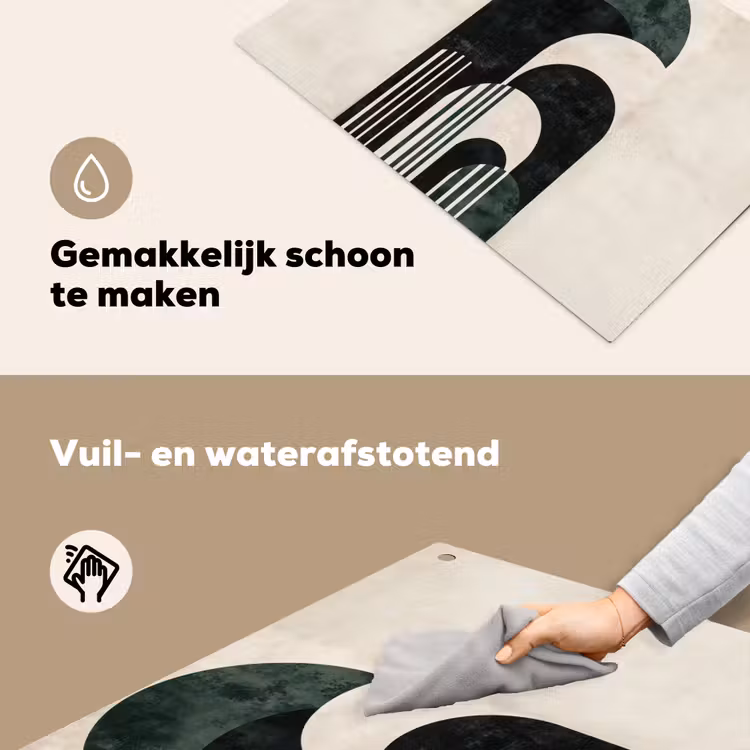 Bogen - Donkergroen - Lijnen Inductie beschemer met haakjes klein -ky-schoon-nl