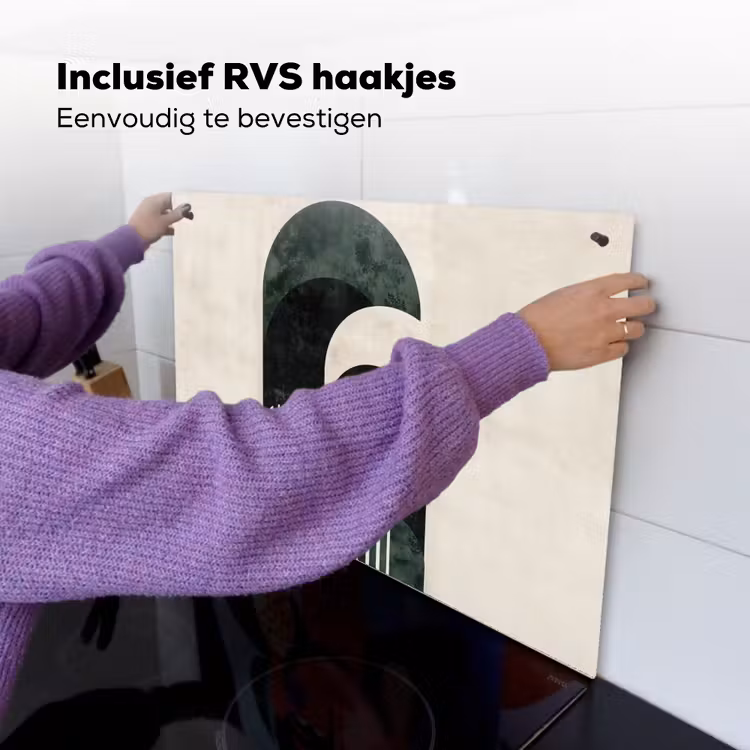 Bogen - Donkergroen - Lijnen Inductie beschemer met haakjes klein -ky-ophangen-nl