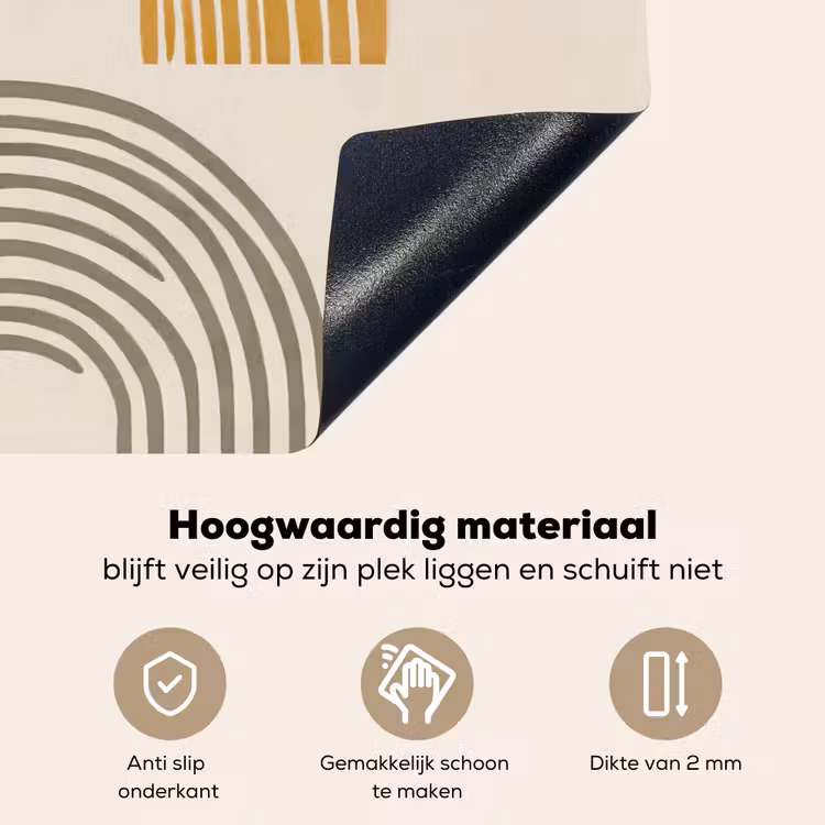 Bogen - Lijnen - Oranje - Minimalistisch Inductie beschemer met haakjes klein -ky-onderkant-nl