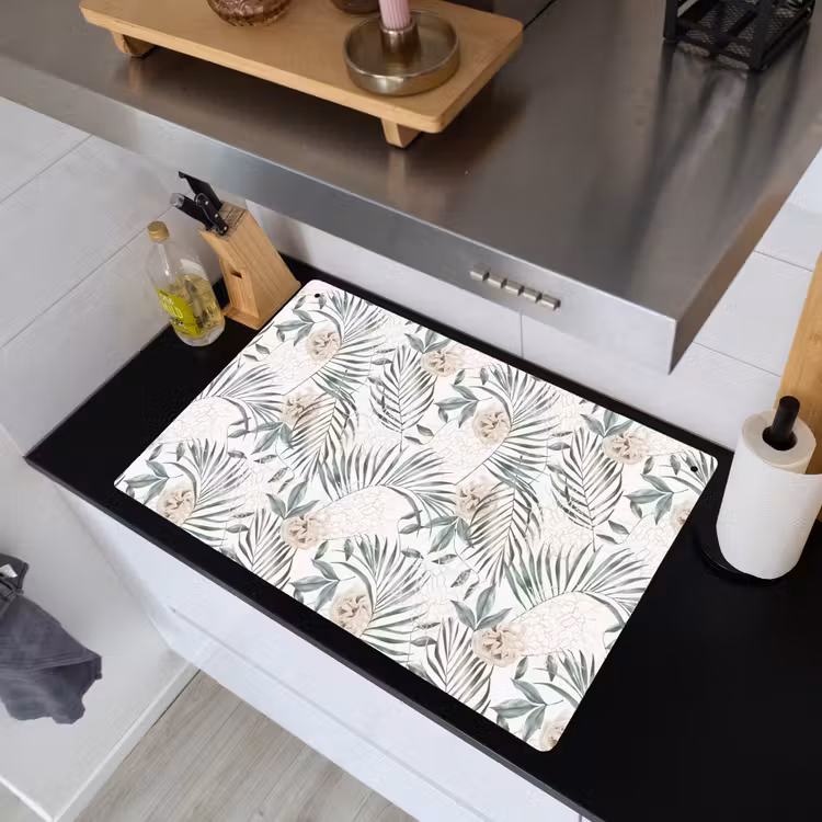 Bohemian - Bladeren - Bloemen - Tropisch Inductie beschemer met haakjes klein -sfeer1