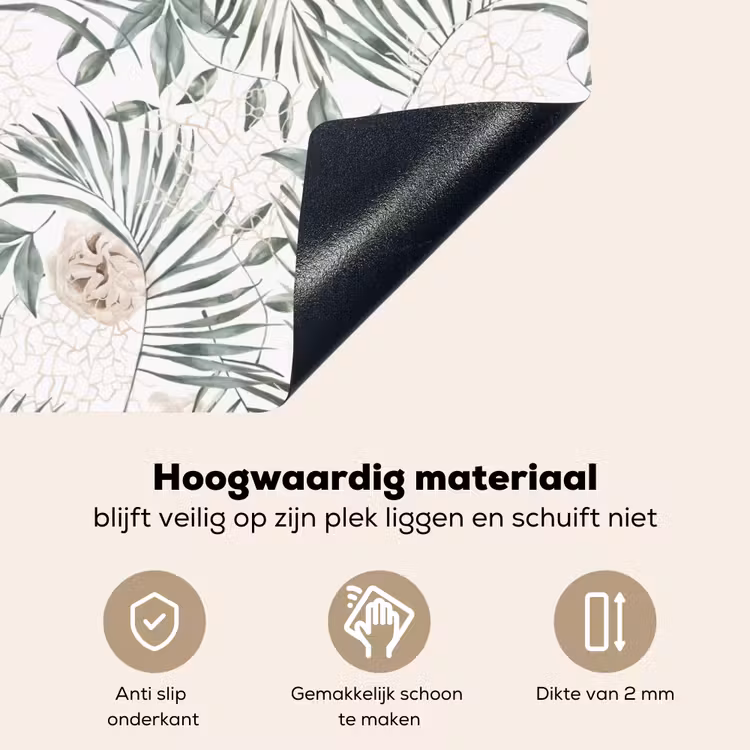 Bohemian - Bloemen - Bladeren - Jungle - Tropical Inductie beschemer met haakjes klein -ky-onderkant-nl