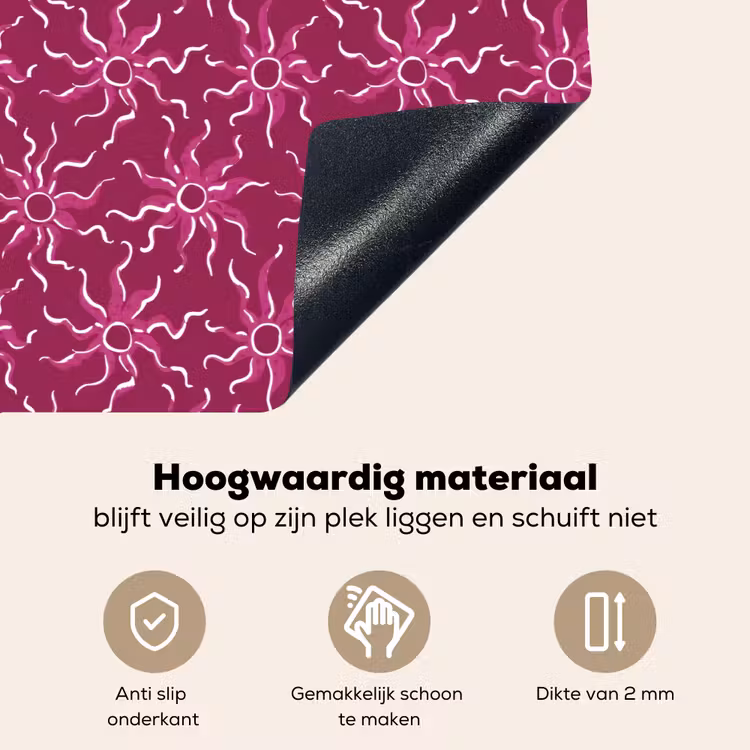Bohemian - Zon - Magenta Inductie beschemer met haakjes klein 777 -ky-onderkant-nl