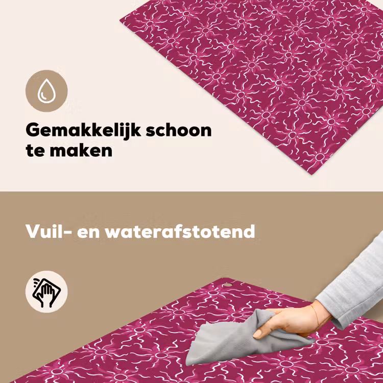 Bohemian - Zon - Magenta Inductie beschemer met haakjes klein 777 -ky-schoon-nl