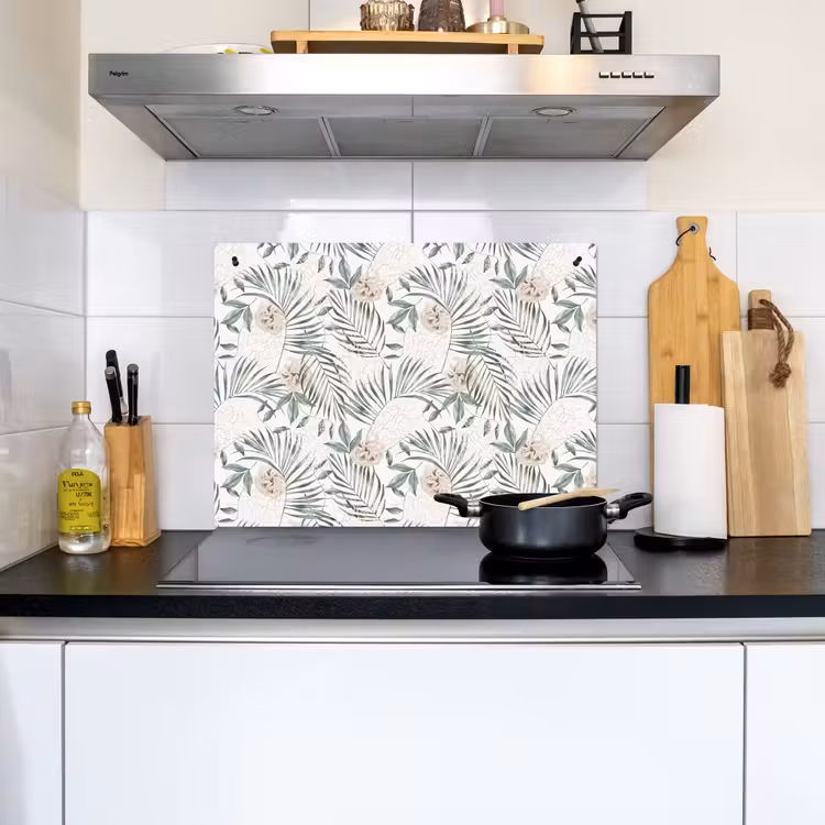 Boho - Jungle - Bloemen - Bladeren Inductie beschemer met haakjes klein -sfeer2