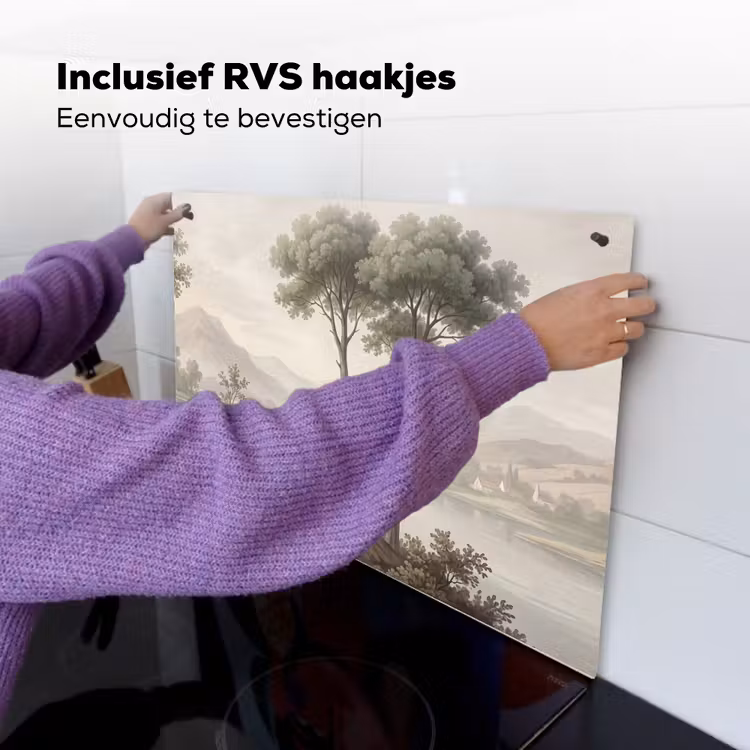 Bomen - Meer - Bergen - Illustratie Inductie beschemer met haakjes klein -ky-ophangen-nl