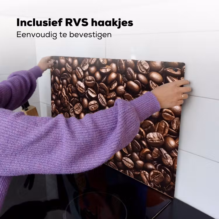 Bonen - Close-up - Donkerbruin Inductie beschemer met haakjes klein -ky-ophangen-nl