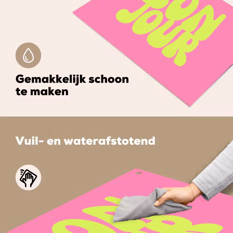 Bonjour - Roze - Fel groen Inductie beschemer met haakjes klein -ky-schoon-nl