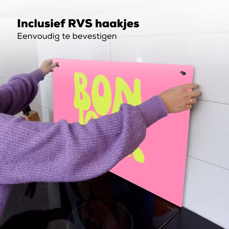 Bonjour - Roze - Fel groen Inductie beschemer met haakjes klein -ky-ophangen-nl