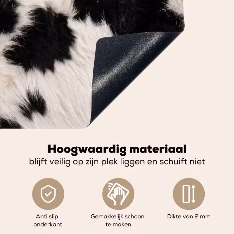 Bont - Textuur - Zwart - Wit Inductie beschemer met haakjes klein -ky-onderkant-nl