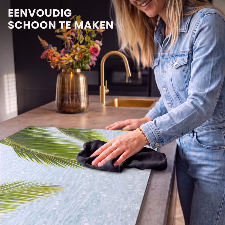 Boom - Bladeren - Water - Tropisch - Groen Inductie beschemer met haakjes klein -ky-schoon-nl