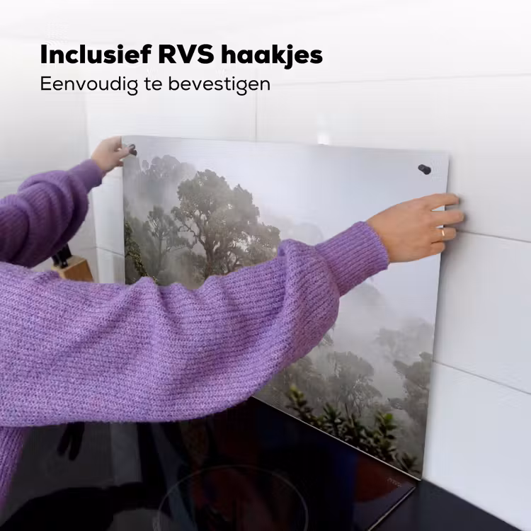 Boom - Mistig - Bos - Groen - Natuur Inductie beschemer met haakjes klein -ky-ophangen-nl