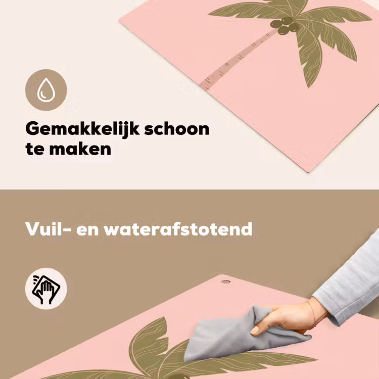 Boom - Palm - Natuur - Illustratie - Roze Inductie beschemer met haakjes klein -ky-schoon-nl