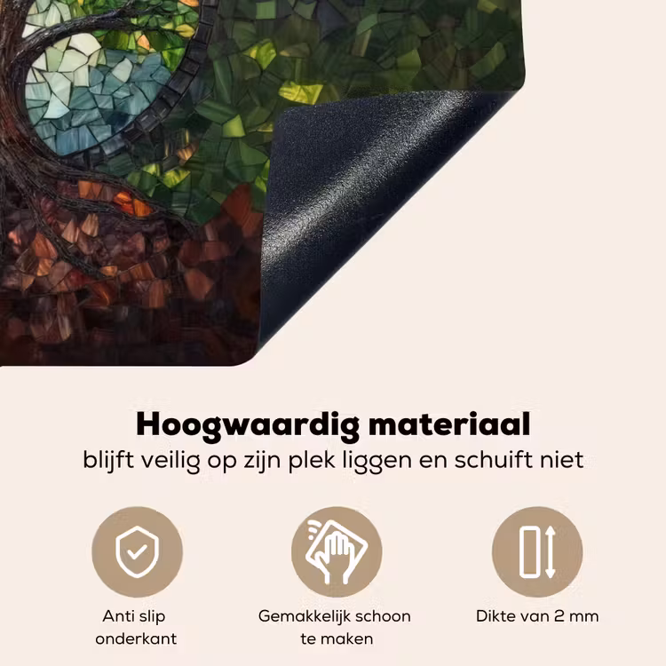 Boom - Seizoenen - Mozaïek - Bergen Inductie beschemer met haakjes klein -ky-onderkant-nl
