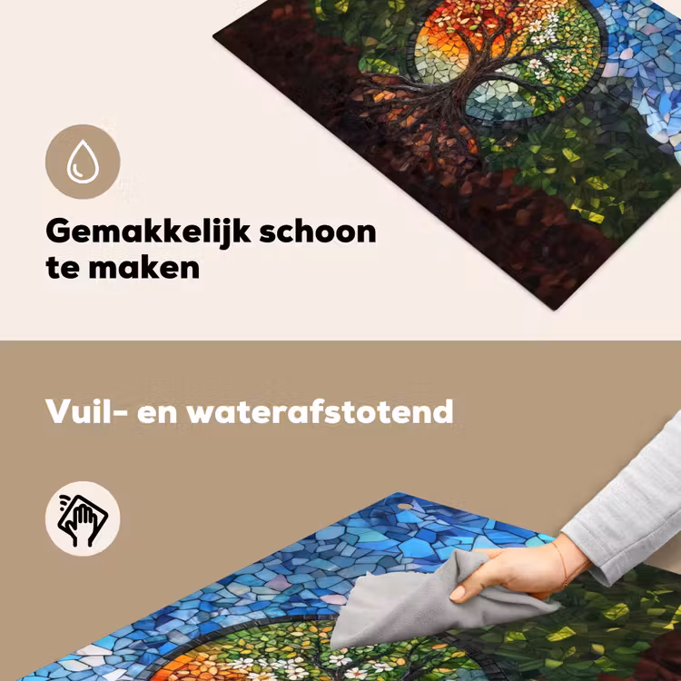 Boom - Seizoenen - Mozaïek - Bergen Inductie beschemer met haakjes klein -ky-schoon-nl