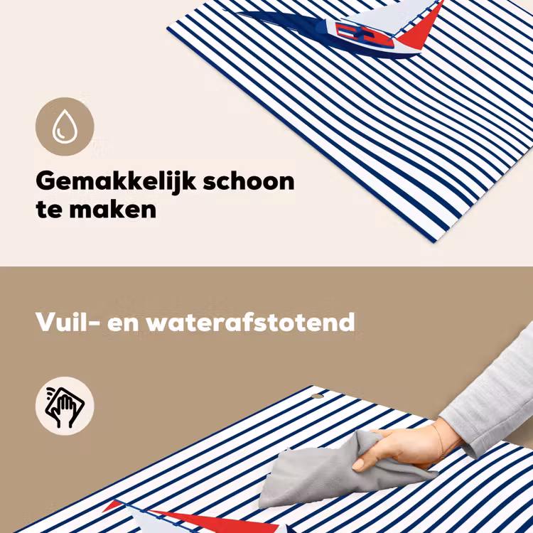 Boot - Water - Abstract - Blauw Inductie beschemer met haakjes klein -ky-schoon-nl