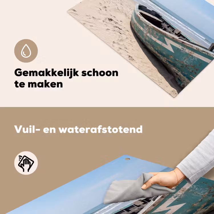 Boot - Zandstrand - Zee Inductie beschemer met haakjes klein -ky-schoon-nl