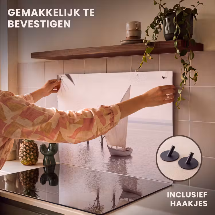 Boot - Zeil - Water - Tropisch - Natuur Inductie beschemer met haakjes klein -ky-ophangen-nl