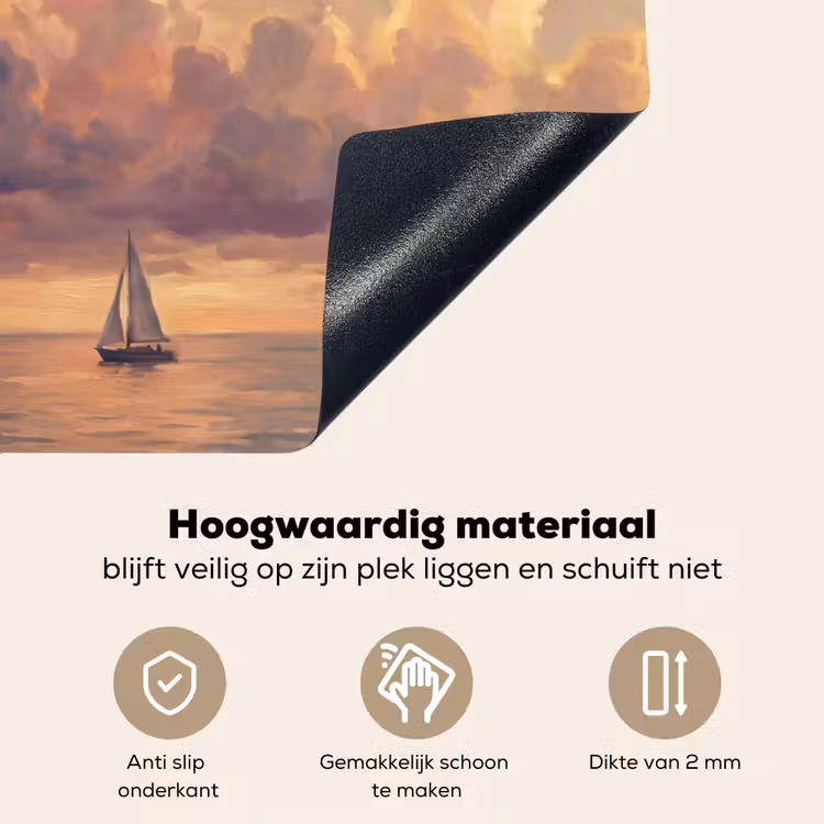 Boot - Zonsondergang - Zee - Natuur - Goud Inductie beschemer met haakjes klein -ky-onderkant-nl