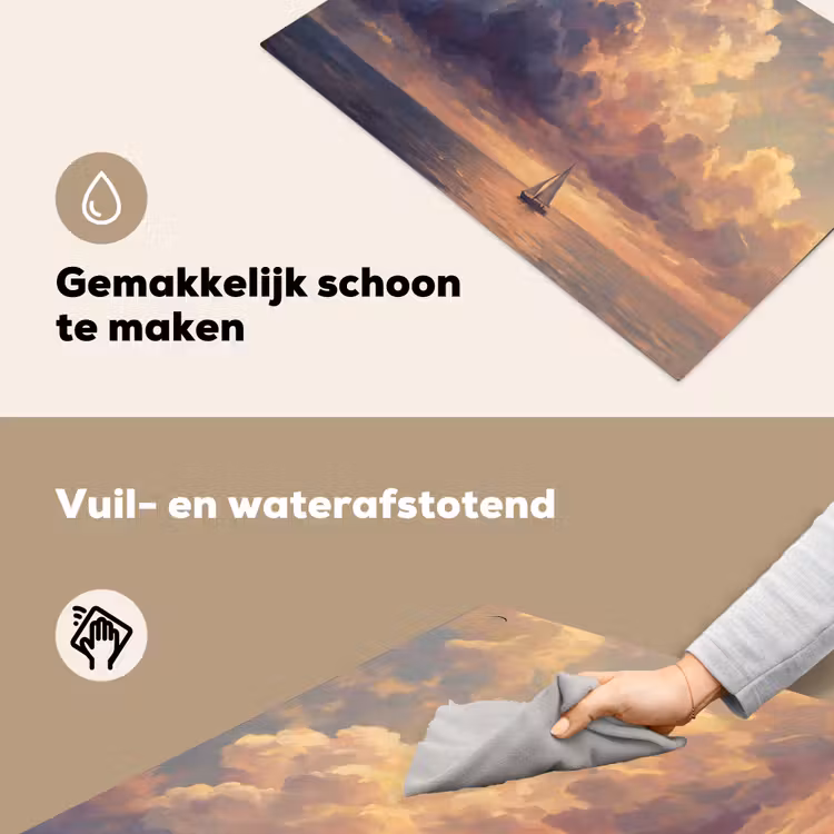 Boot - Zonsondergang - Zee - Natuur - Goud Inductie beschemer met haakjes klein -ky-schoon-nl