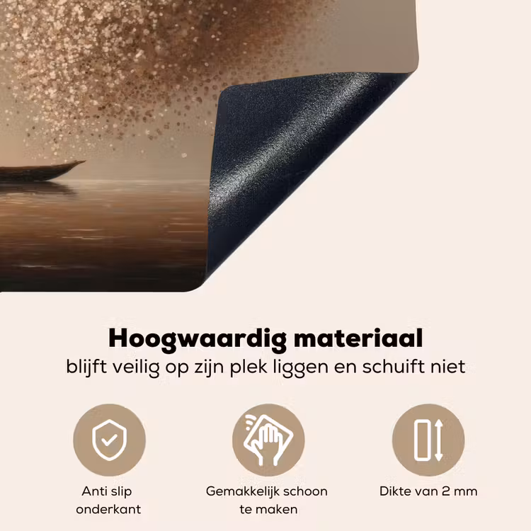 Bootje - Blaadjes - Goud - Water Inductie beschemer met haakjes klein -ky-onderkant-nl