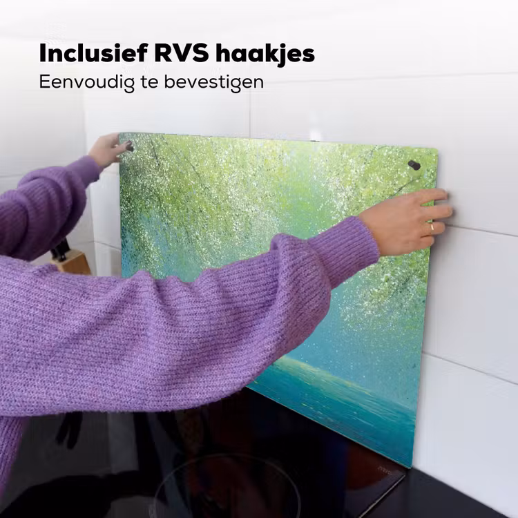 Bootje - Water - Bladeren - Bloesems Inductie beschemer met haakjes klein -ky-ophangen-nl