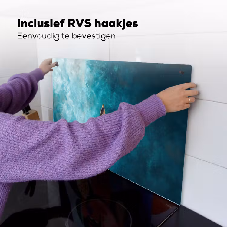 Bootje - Water - Blauw Inductie beschemer met haakjes klein -ky-ophangen-nl