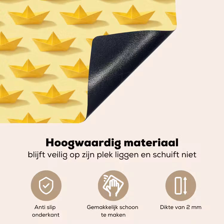 Bootjes - Origami - Creatief - Geel Inductie beschemer met haakjes klein 777 -ky-onderkant-nl