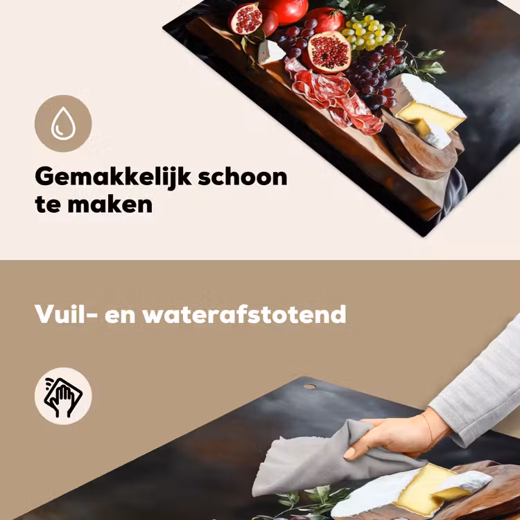 Borrelplank - Stilleven - Vintage Inductie beschemer met haakjes klein -ky-schoon-nl