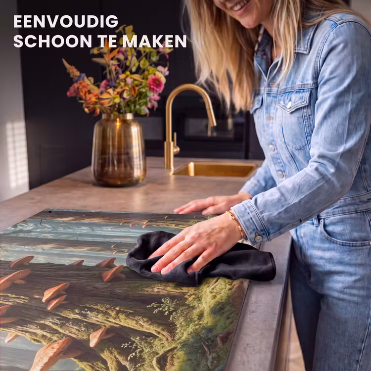 Inductiebeschermer & spatscherm (2in1) - Bos - Bomen - Natuur - Bos - Bomen - Natuur Inductie beschemer met haakjes klein