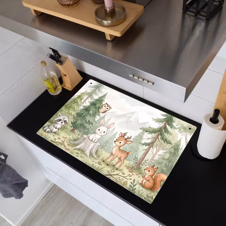 Bos - Dieren - Groen Inductie beschemer met haakjes klein -sfeer1