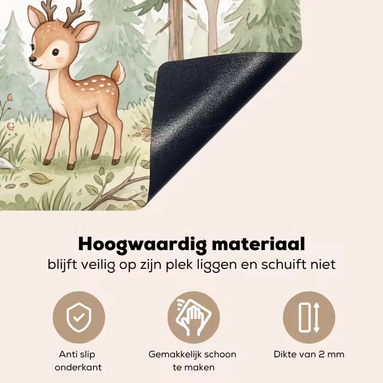 Bos - Dieren - Groen Inductie beschemer met haakjes klein -ky-onderkant-nl