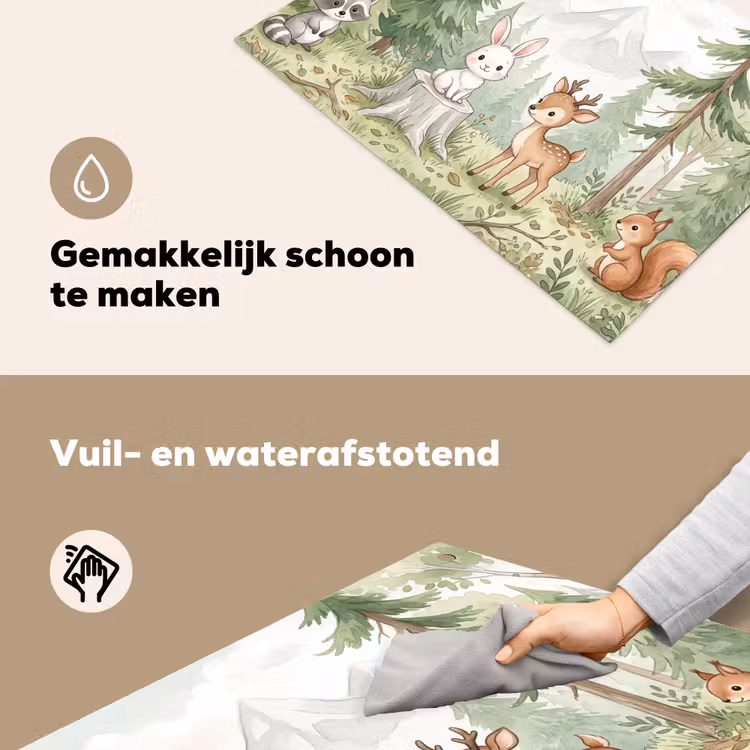 Bos - Dieren - Groen Inductie beschemer met haakjes klein -ky-schoon-nl